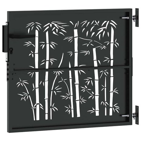 Tuinpoort Anders met slot Zwart 105 x 100 cm Poedergecoat staal 5
