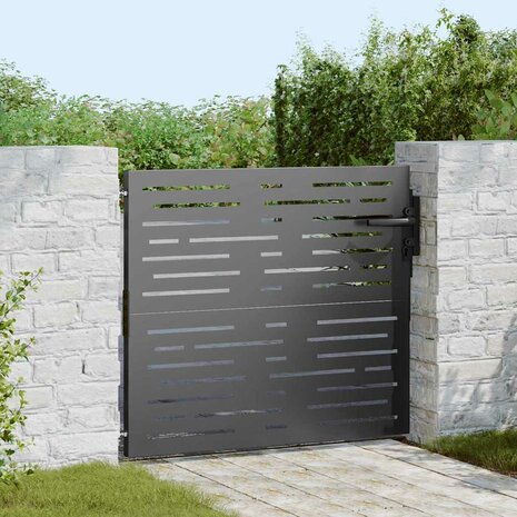 Tuinpoort Zwart 105 x 100 cm Poedergecoat staal 1