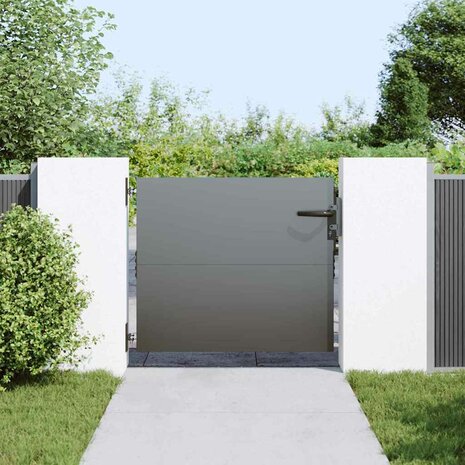 Tuinpoort met slot Zwart 105 x 100 cm Poedergecoat staal 2