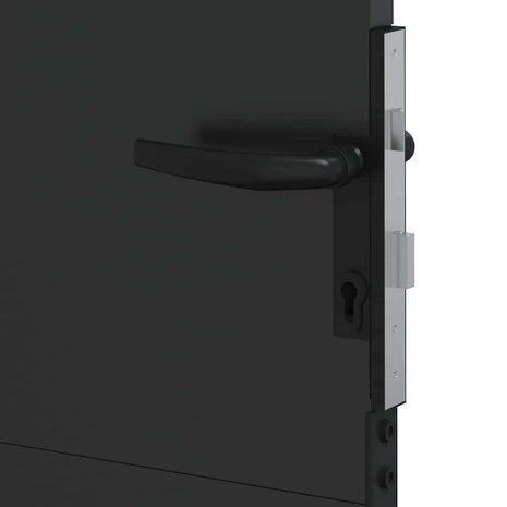 Tuinpoort met slot Zwart 105 x 100 cm Poedergecoat staal 6