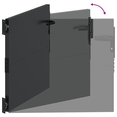 Tuinpoort met slot Zwart 105 x 100 cm Poedergecoat staal 8