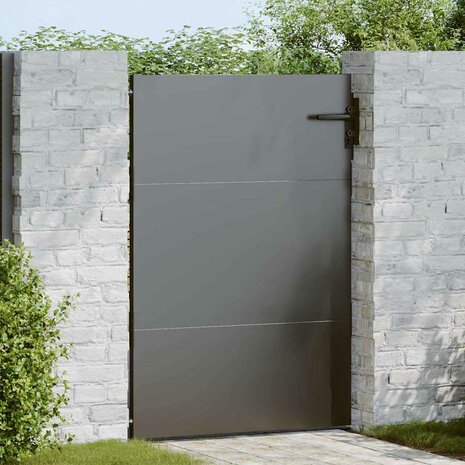 Tuinpoort met slot Zwart 105 x 125 cm Poedergecoat staal 1