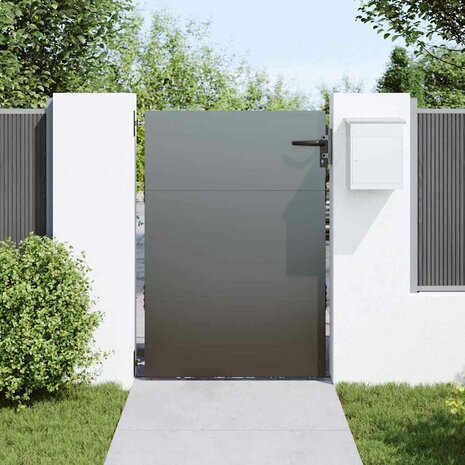 Tuinpoort met slot Zwart 105 x 125 cm Poedergecoat staal 2