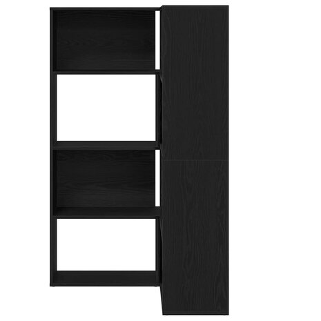 Hoekkast 140x30x140 cm bewerkt hout zwart eikenkleurig 3
