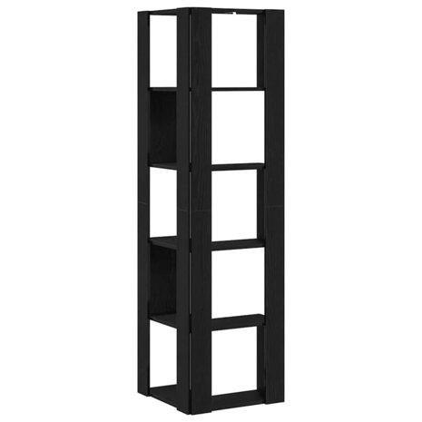 Hoekboekenkast 5-laags 50x50x179 cm bewerkt hout zwart eiken 3