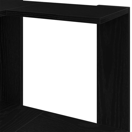 Hoekboekenkast 5-laags 50x50x179 cm bewerkt hout zwart eiken 6