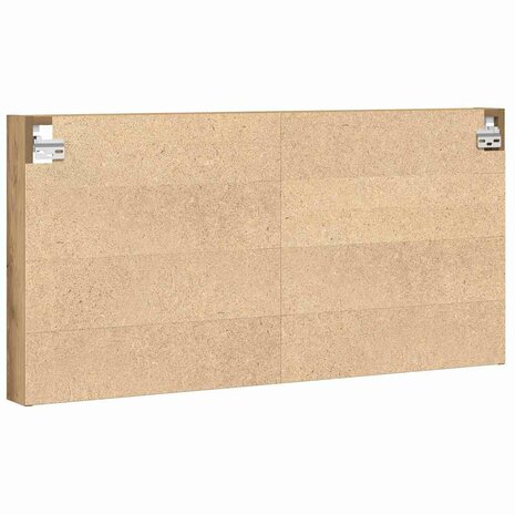 Vitrinekast wandgemonteerd bewerkt hout artisanaal eiken 6