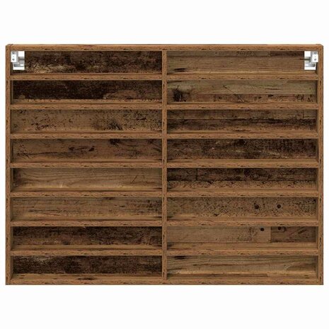 Vitrinekast 100x8,5x75 cm bewerkt hout oud houtkleurig 5