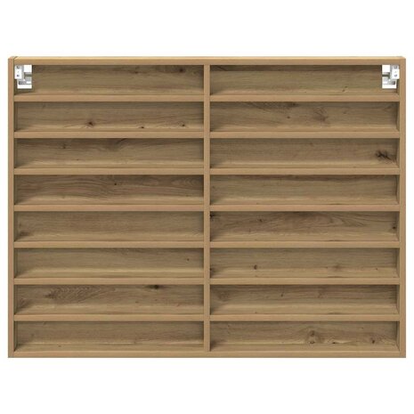 Vitrinekast 100x8,5x75 cm bewerkt hout artisanaal eiken 5