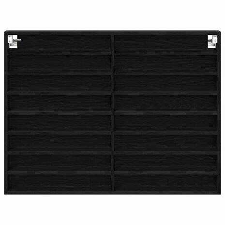 Vitrinekast 100x8,5x75 cm bewerkt hout zwart eikenkleurig 5