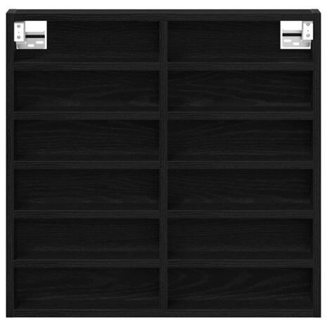 Vitrinekast 60x8,5x58 cm bewerkt hout zwart eikenkleurig 5