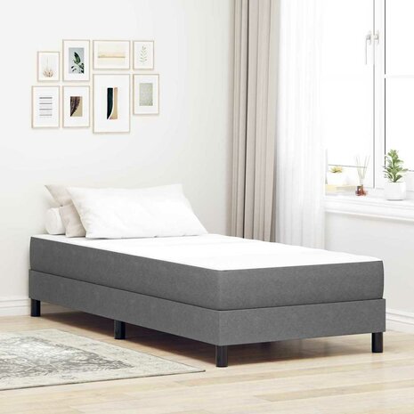 Pocketveringmatras medium 90x190x20 cm stof lichtgrijs 1