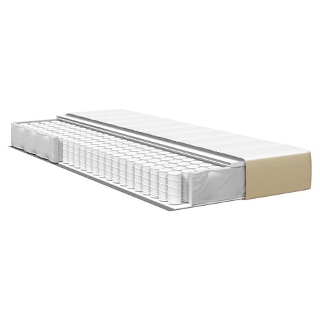 Pocketveringmatras medium 90x200x20 cm stof lichtgroen grijs 3