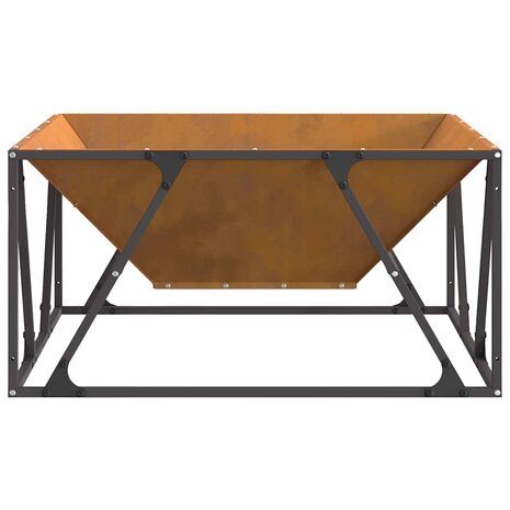 Vuurtafel Vierkant 80x80x40 cm Weerbestendig Staal 4