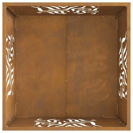 Vierkante Vuurplaats 60x60x40 cm Weerbestendig Staal 5