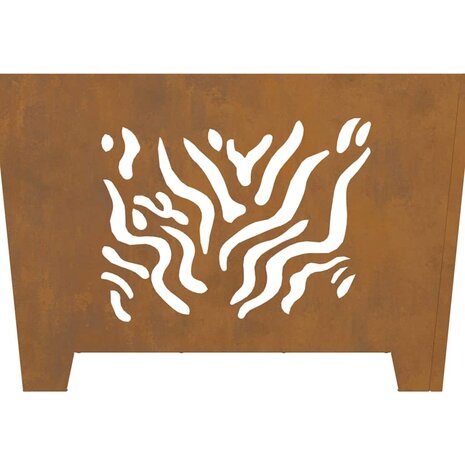 Vierkante Vuurplaats 60x60x40 cm Weerbestendig Staal 8