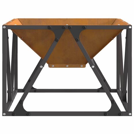 Vierkante Vuurplaats 50x50x35 cm Weerbestendig Staal 4