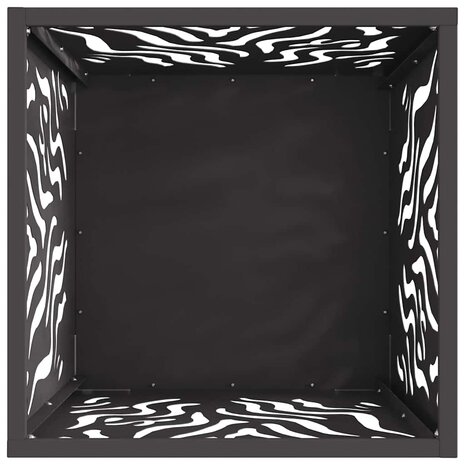 Vuurkorf Vierkant Zwart 40x40x40 cm Staal 4