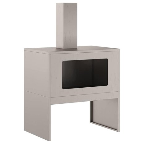 Vuurkorf met Rookkanaal 60x40x96 cm Weerbestendig Staal 3