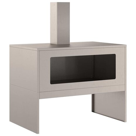 Vuurkorf met Schoorsteen 80x50x96 cm Weerbestendig Staal 3