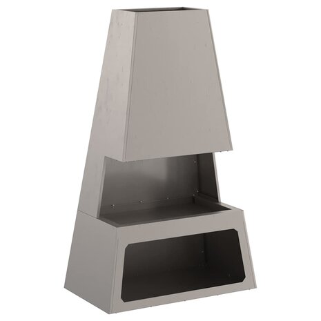 Vuurkorf met Houtopslag 60x35x100 cm Verweerd Staal 3