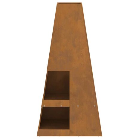 Vuurkorf met Houtopslag 50 x 50 x 100 cm - Verouderd Staal 4