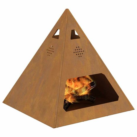 Vuurkorf Piramide 50x50x51 cm Weerbestendig Staal 2