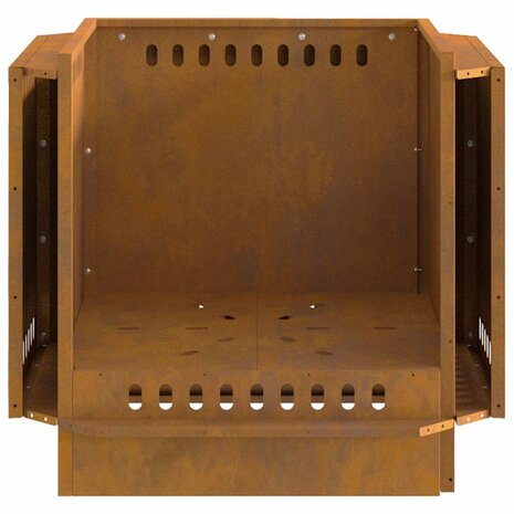 Vuurkorf rookvrij 58x58x51 cm cortenstaal 8