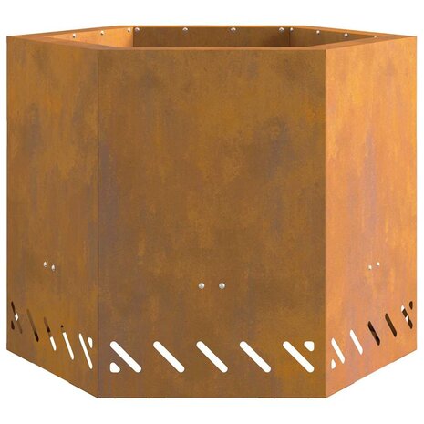 Rookloze Vuurkorf Hexagonaal 58x58x51 cm Weerbestendig Staal 4
