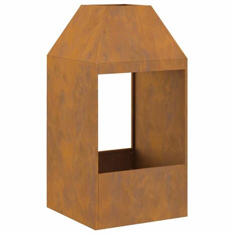 Vuurkorf 50x50x100 cm cortenstaal 6