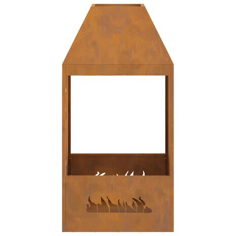 Vuurkorf 50x50x100 cm cortenstaal 4