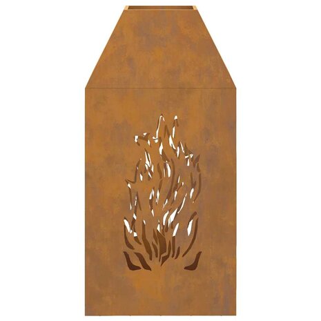 Vuurkorf 50x50x100 cm cortenstaal 5