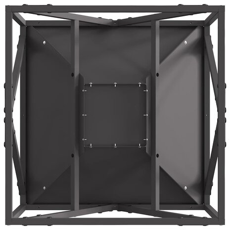 vierkante vuurkorf zwart 50x50x35 cm staal 8