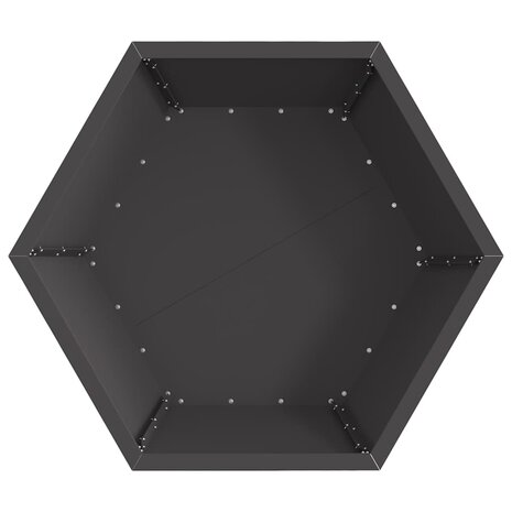 Vuurkorf Hexagonaal Zwart 75x75x28 cm Staal 5
