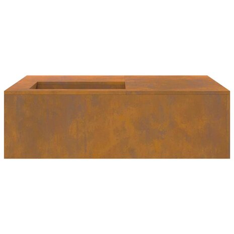 Vuurkorf met Houtopslag 100x100x30 cm Weerbestendig Staal 5