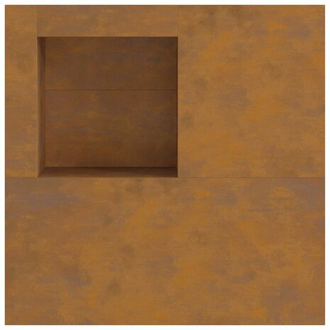 Vuurkorf met Houtopslag 100x100x30 cm Weerbestendig Staal 7