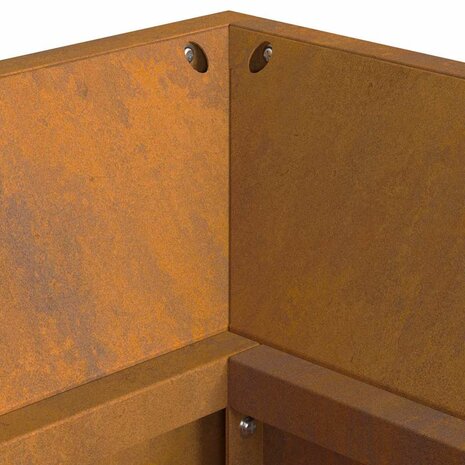 Vuurkorf met Houtopslag 160x45x35 cm Weerbestendig Staal 8