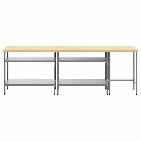 3-delige Werkbankset staal grijs 5