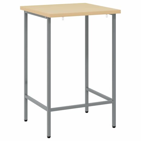 Werkbank 55x55x85 cm staal en bewerkt hout grijs 2