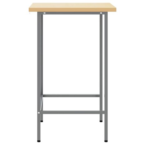 Werkbank 55x55x85 cm staal en bewerkt hout grijs 4