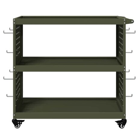 Gereedschapswagen Olijfgroen 75 x 35 x 73 cm Poedergecoat staal 4