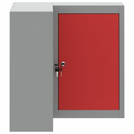 Hoekgereedschapskast wandgemonteerd vergrendelbaar staal rood 6