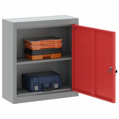 Gereedschapskast wandgemonteerd 50x20x55 cm staal rood 2