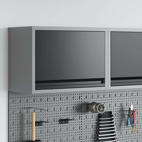 Gereedschapskast wamdmontage met gasliftdeur 50x25x35 cm zwart 1
