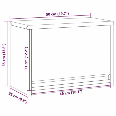 Gereedschapskast wamdmontage met gasliftdeur 50x25x35 cm zwart 8