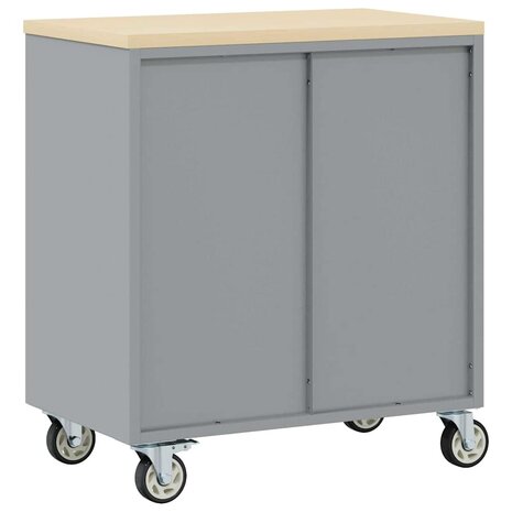 Gereedschapskast met wielen en slot 75x45x85 cm staal zwart 4