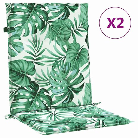 Stoelkussens 2 pcs Bladpatroon 100 x 50 x 3 cm Oxford stof 4