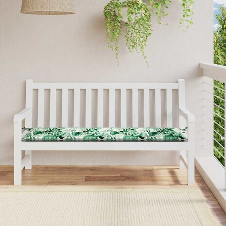 Tuinbankkussen 200x50x4 cm bladpatroon oxford stof 1