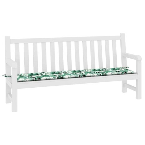 Tuinbankkussen 200x50x4 cm bladpatroon oxford stof 2