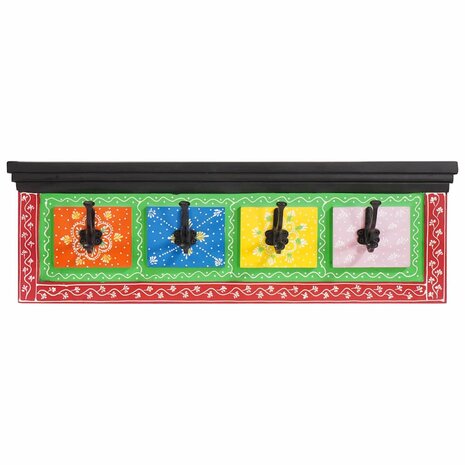 Wandkapstok met 4 Haken 80x25x2 cm Massief Mango & Samengesteld Hout 1